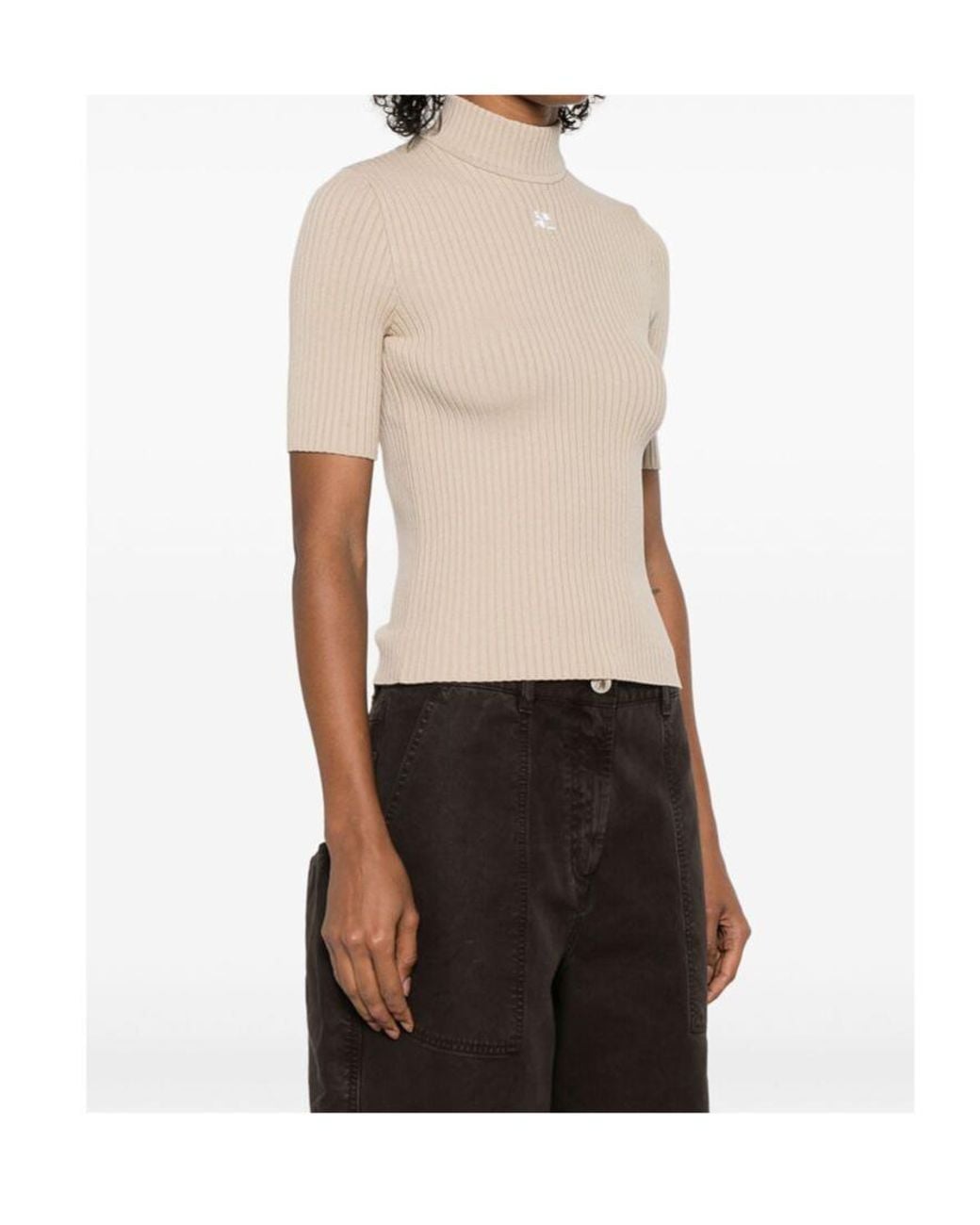 Courreges Multicolor Courrèges Reedition Short-Sleeved Ribbed Jumper