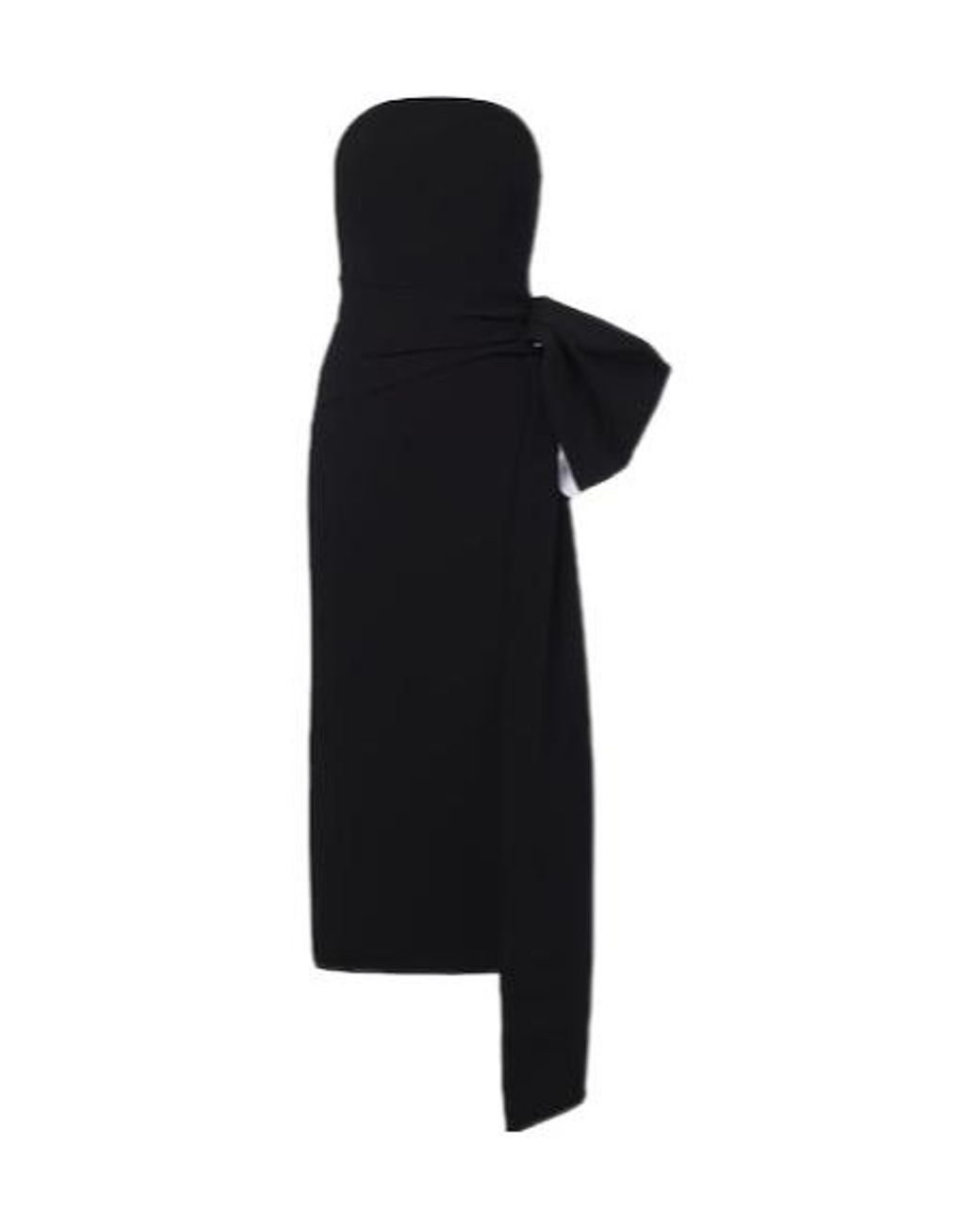 Roland Mouret Black Draped Strapless Crêpe Cocktail Dress