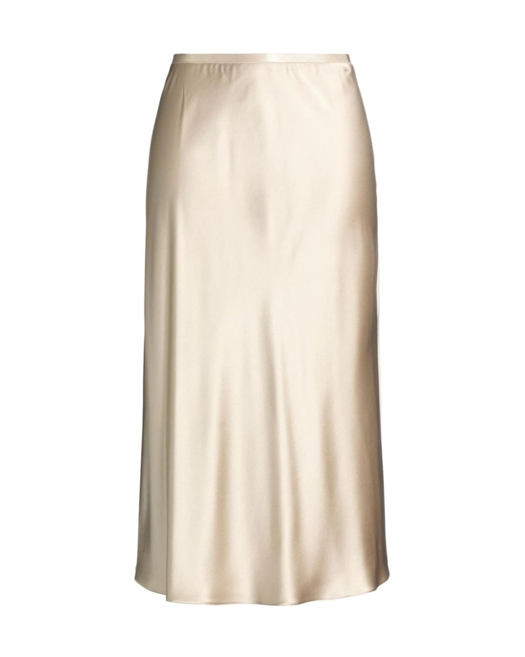 Max Mara Natural Minimalist Satin Midi Skirt