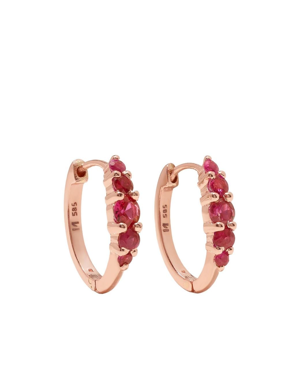 Ileana Makri Red 18-Karat Rose Ruby Hoop Earrings