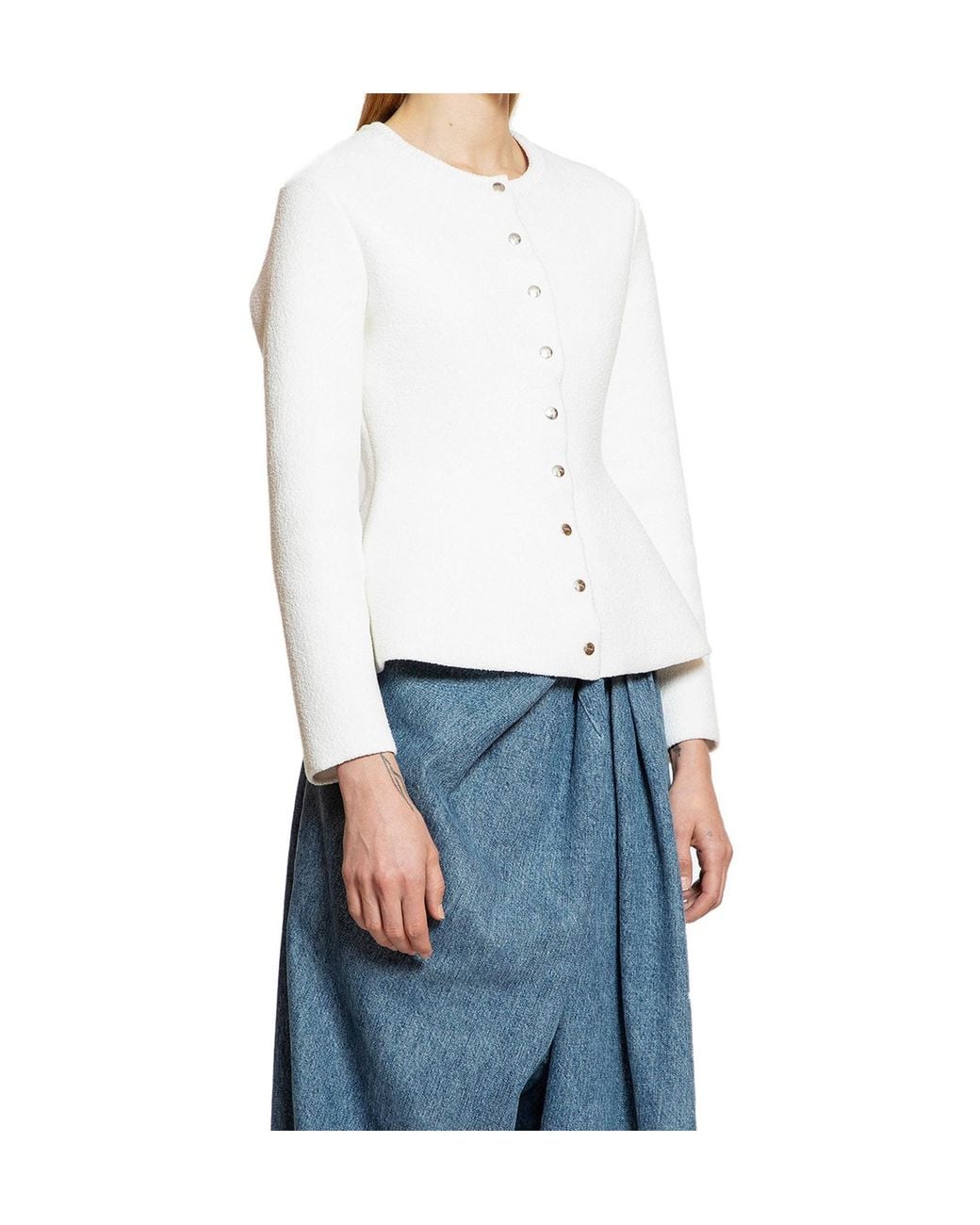 Loewe White Long-Sleeves Cardigan