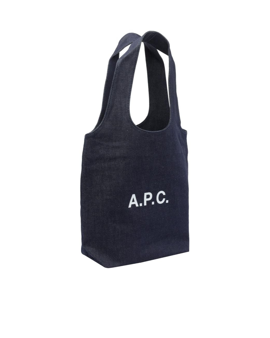 A.P.C. Blue Logo Printed Tote Bag