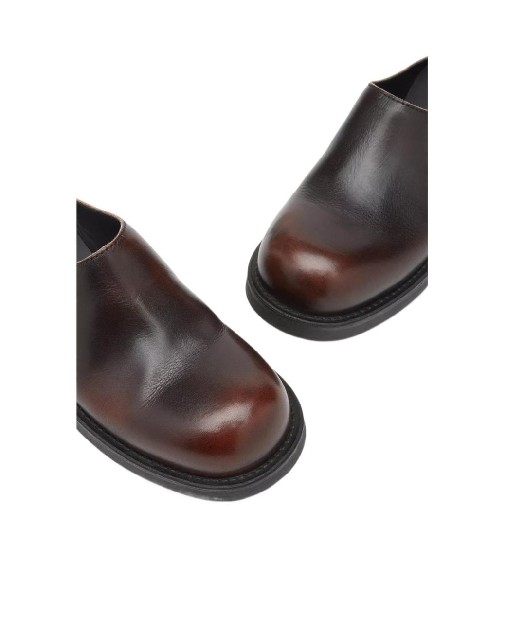MM6 by Maison Margiela Brown Round-Toe Flat Mules