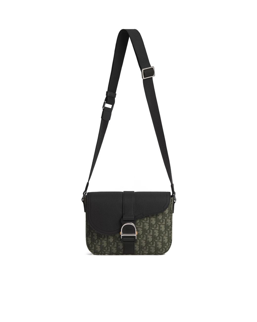 Dior Black Heritage Saddle Flap Messenger Bag for men