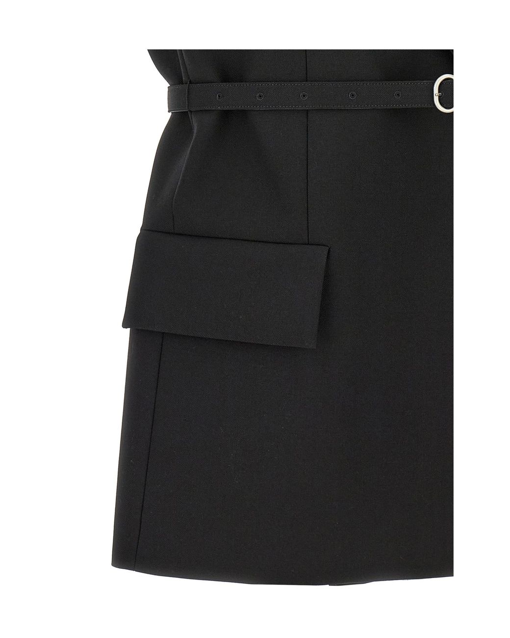 Jil Sander Black Belt Wool Vest
