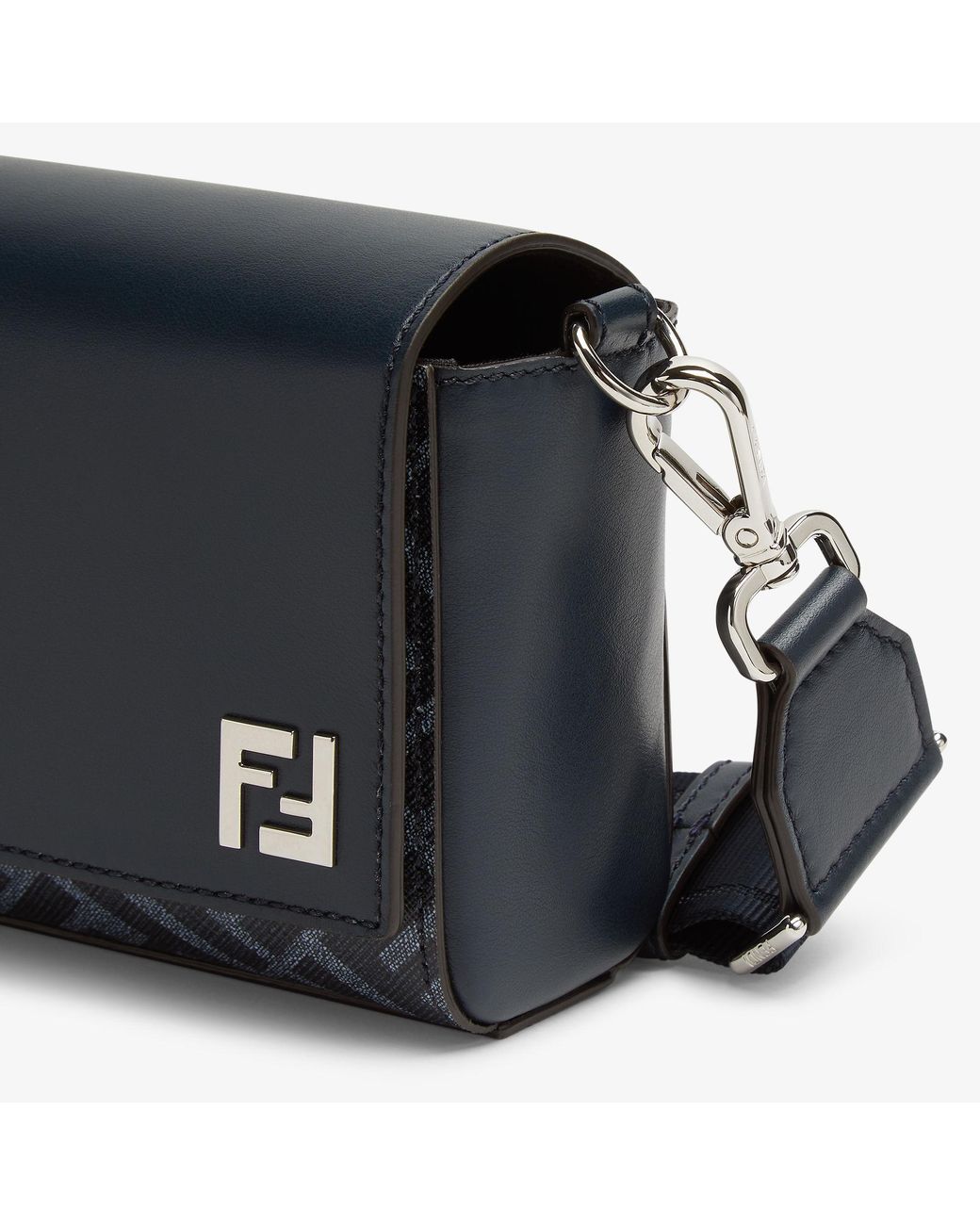 Fendi Blue Ff Squared Compact Messenger Bag for men