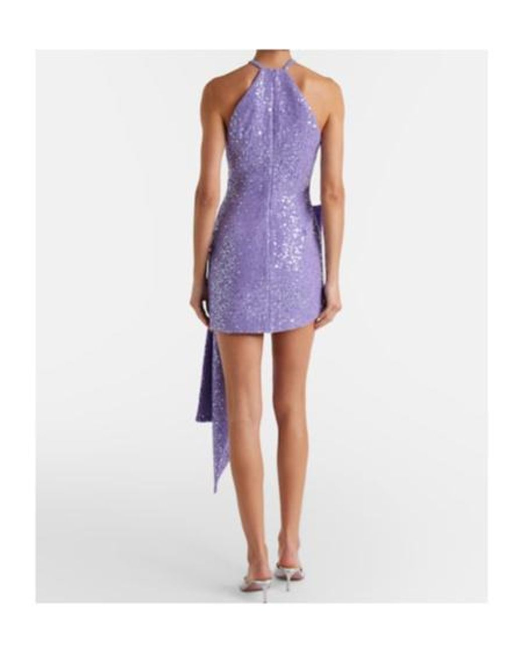 David Koma Purple Draped Sequined Minidress