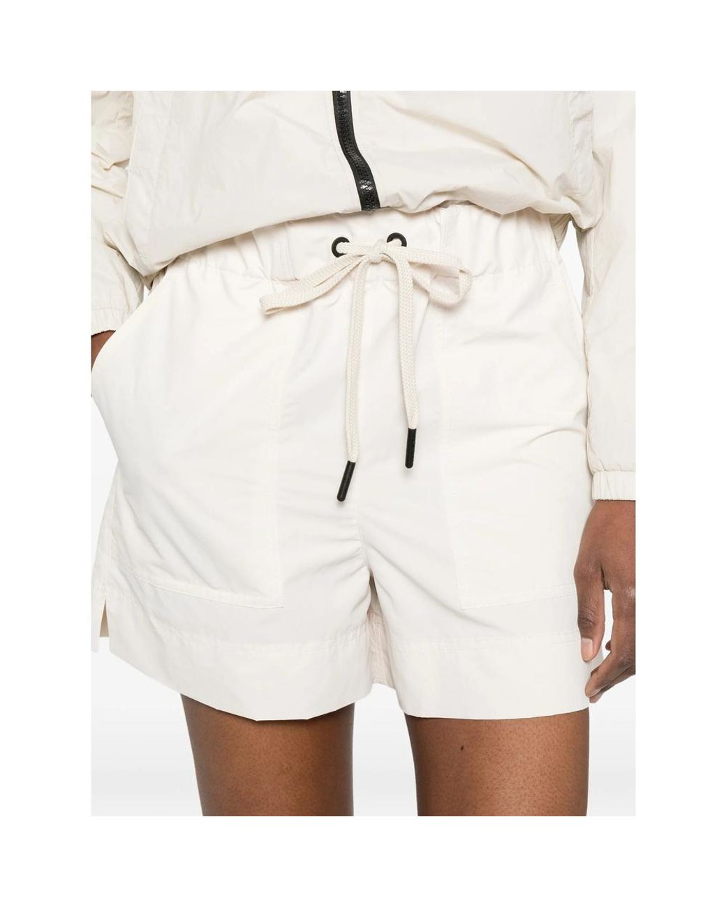 Moncler White Grenoble Elasticated Logo Shorts