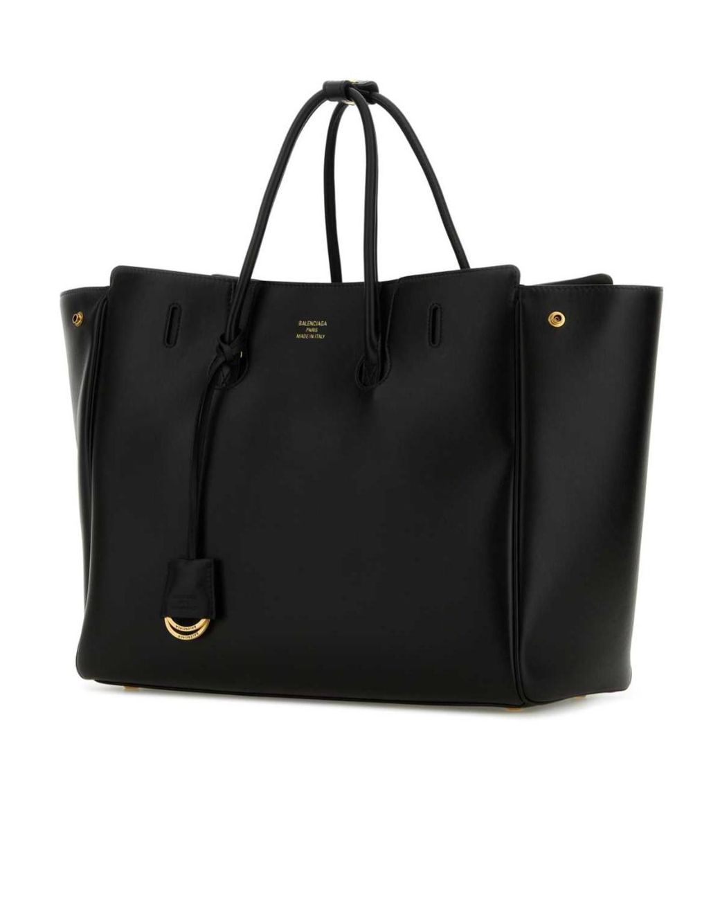 Balenciaga Black Hampton Logo Printed Tote Bag