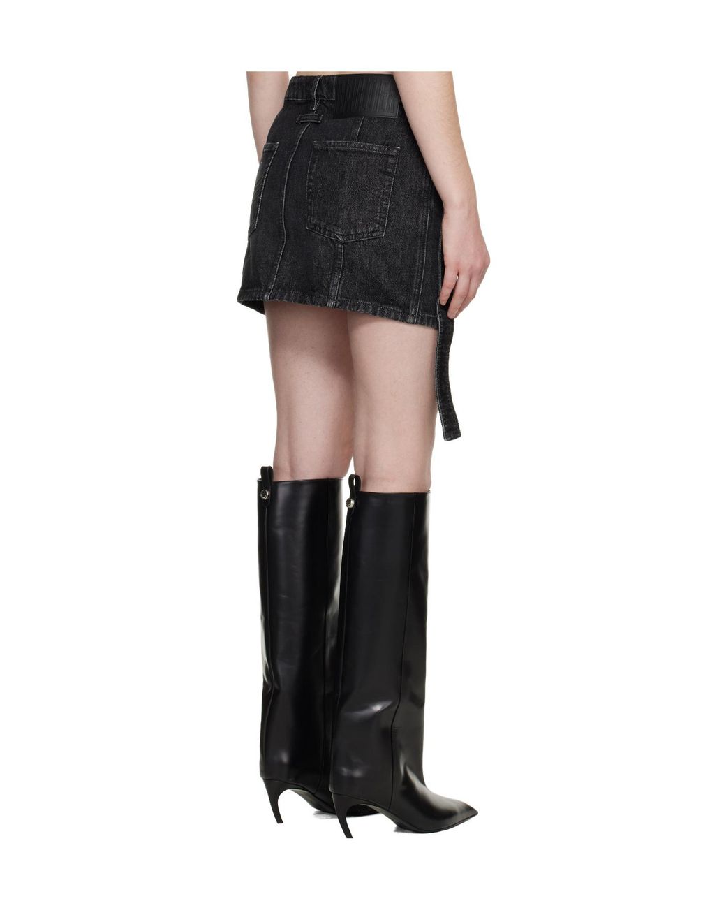 Jean Paul Gaultier Black Low Rise Denim Mini Skirt