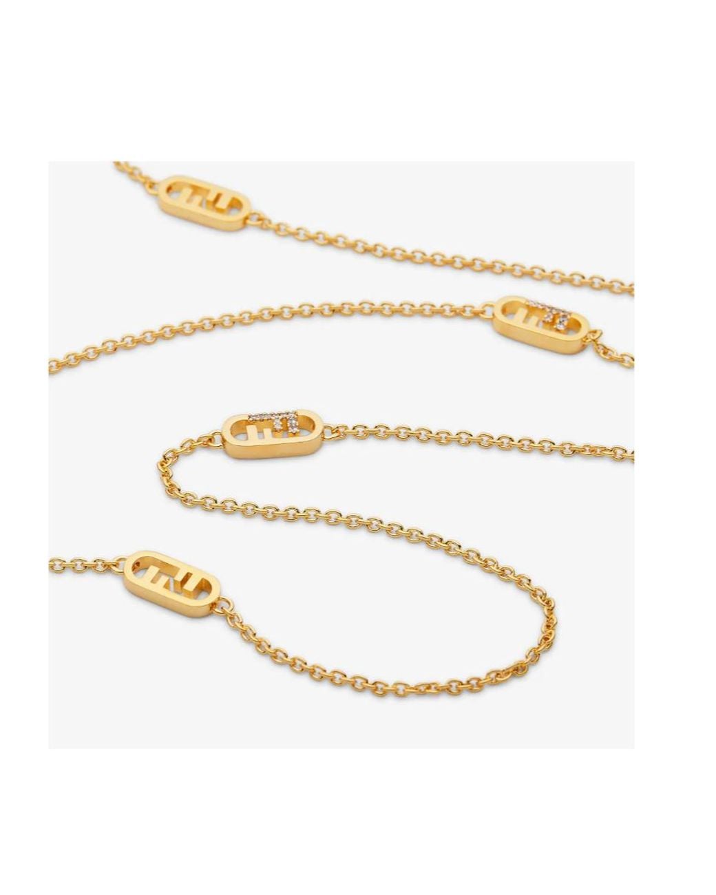 Fendi White O'Lock Necklace