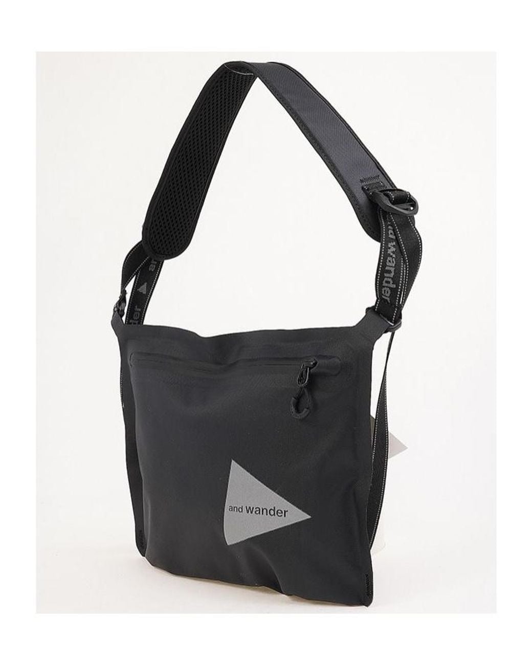 And Wander Black Zippered Waterproof Shoulder Bag for men