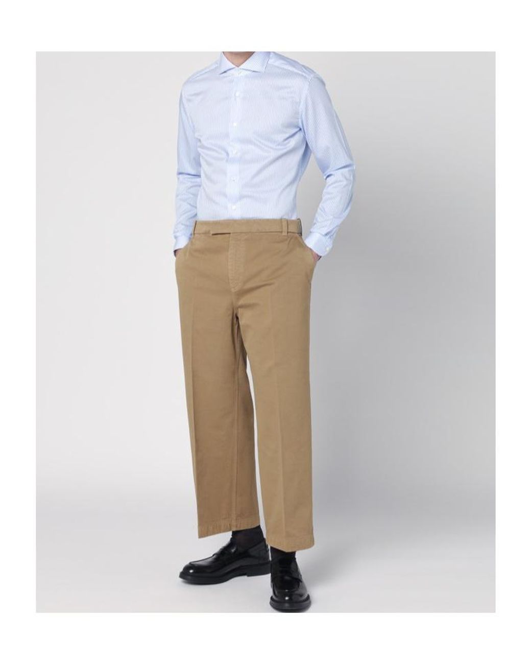 Xacus Blue Striped Spread-Collar Shirt for men
