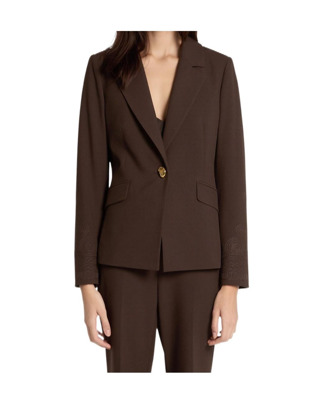 Marella Brown Single-Breasted Blazer