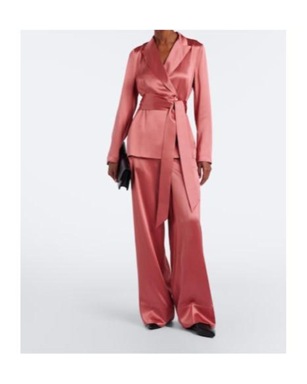 Joseph Red Archer Belted Silk Satin Jacket
