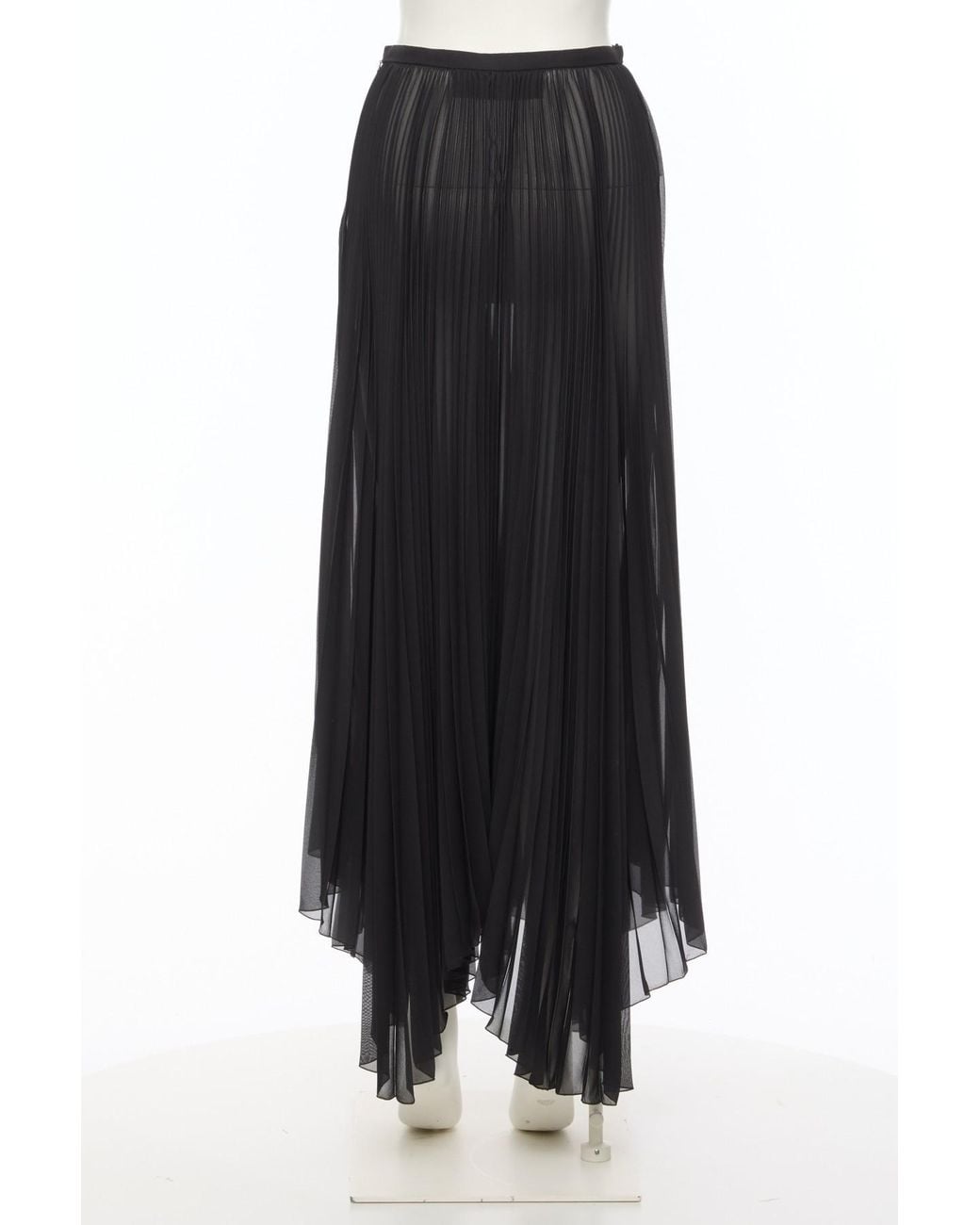 Valentino Black Asymmetric Pleated Skirt