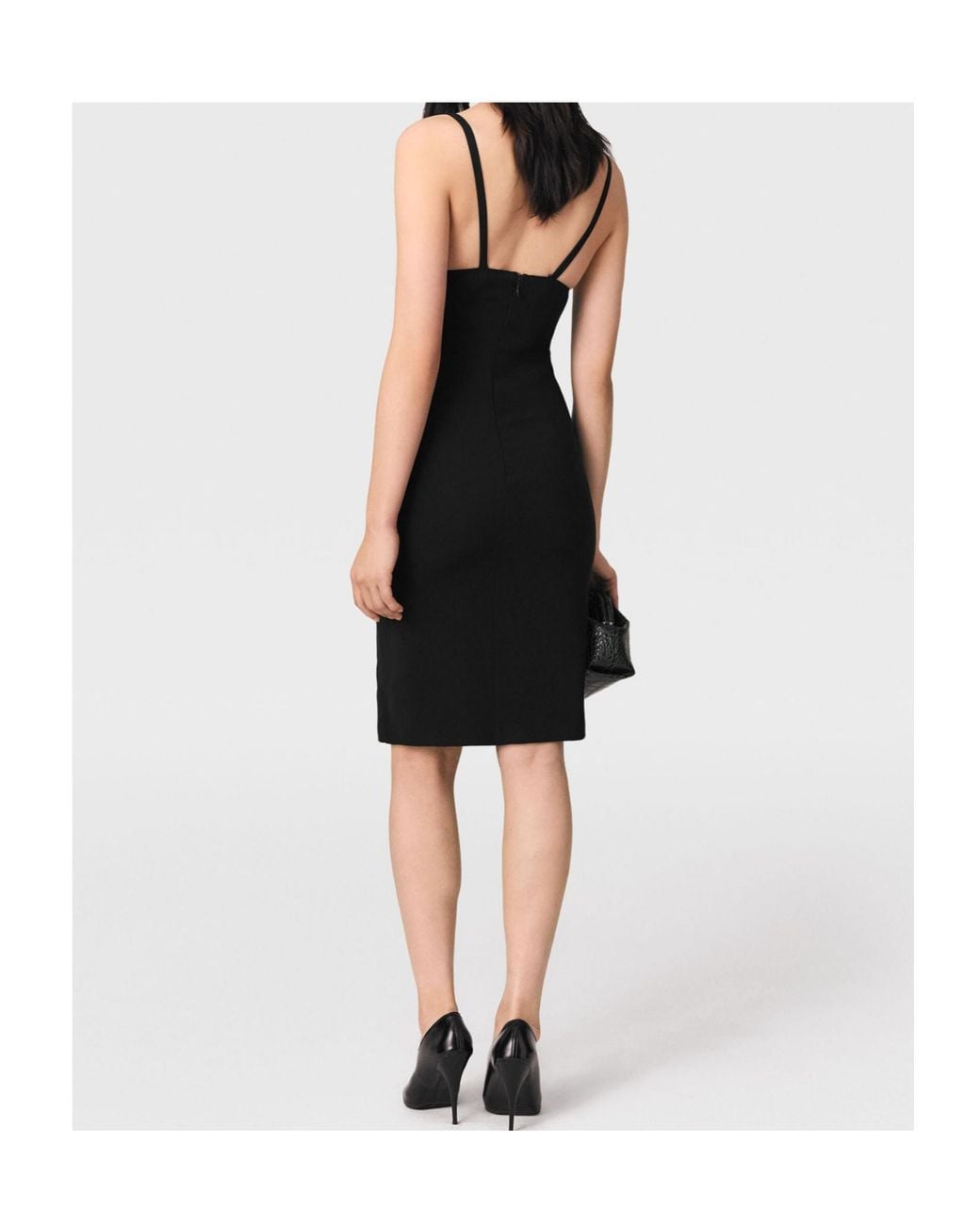 Stella McCartney Black Lace-Panel Midi Dress