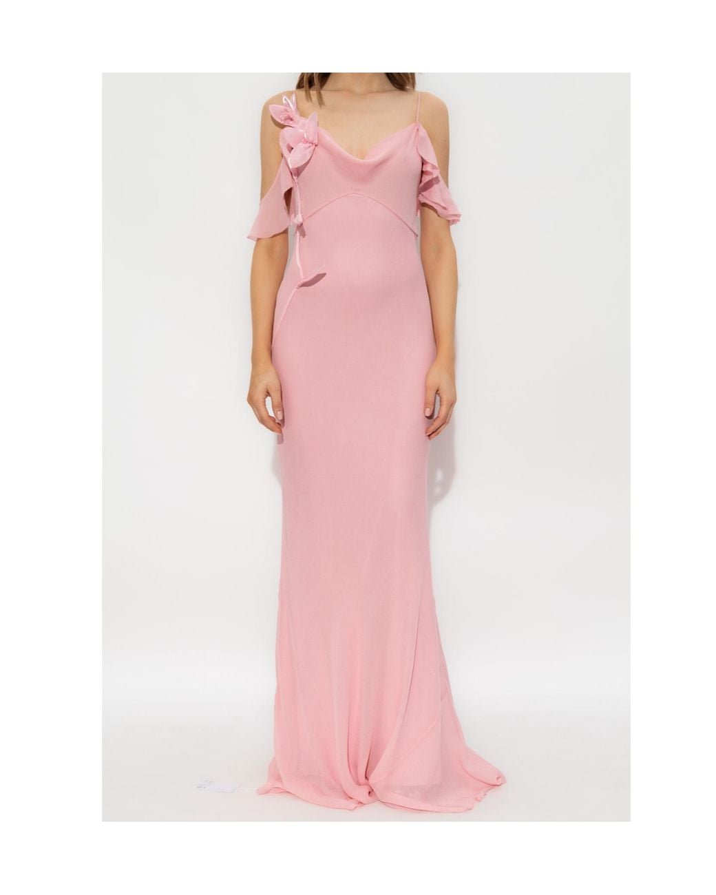 Self-Portrait Pink Georgette Maxi Dress