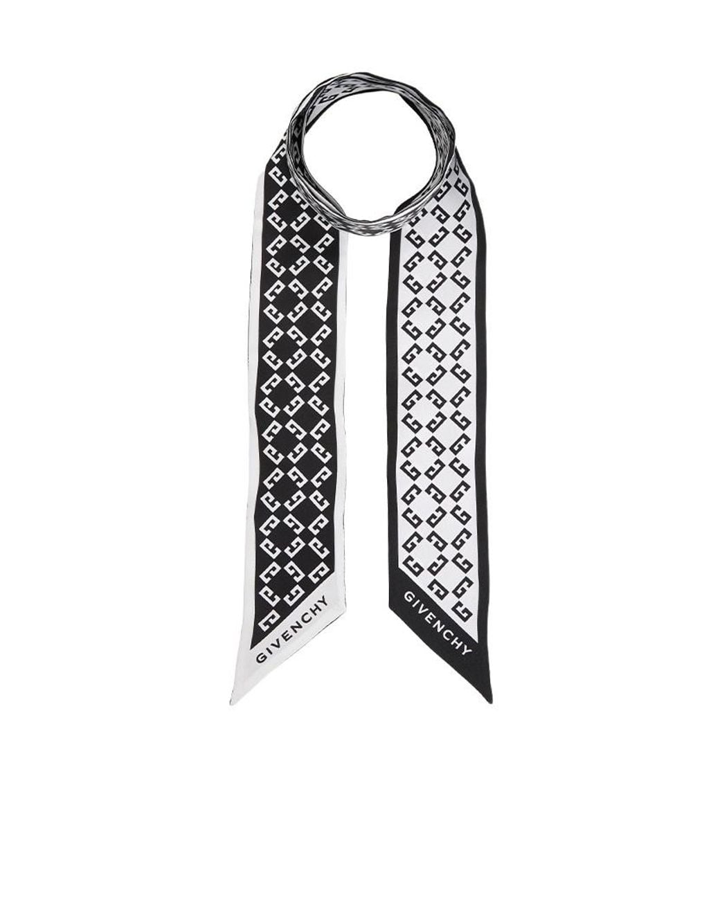 Givenchy White Pointed Silk Scarf