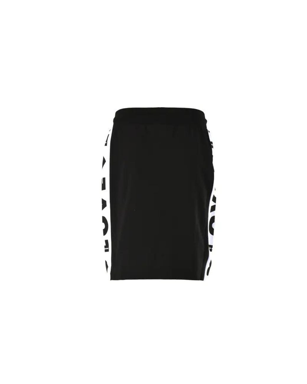 Moschino Black Side Logo Skirt