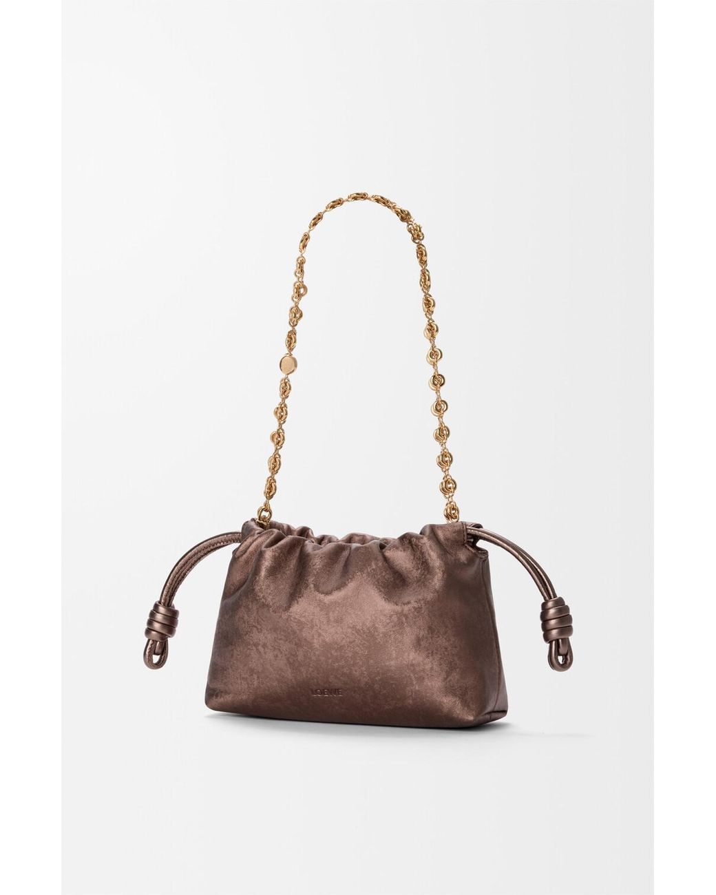 Loewe Brown Mini Flamenco Clutch Bag