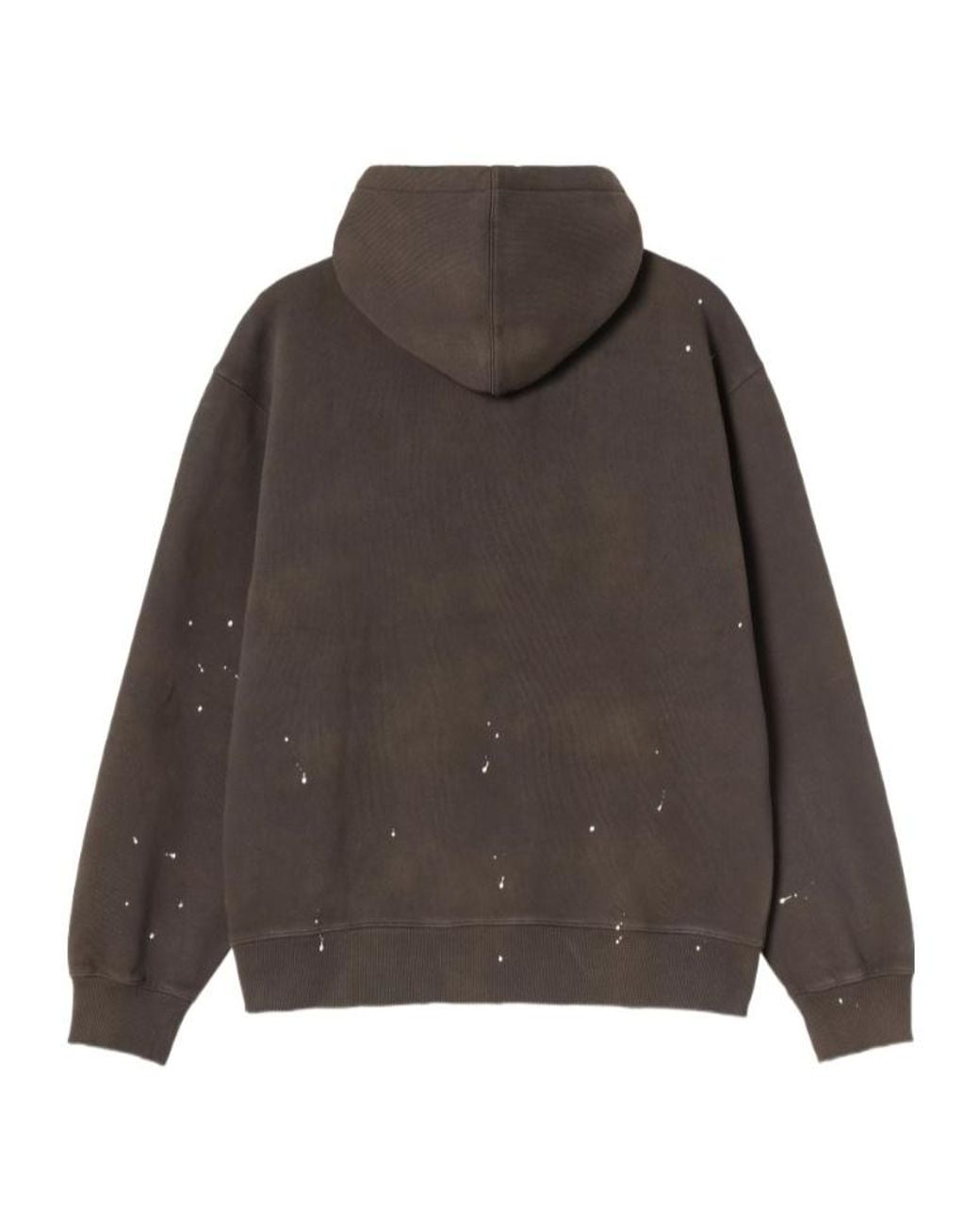 Carhartt Brown Paint-Splatter Zip-Up Hoodie for men