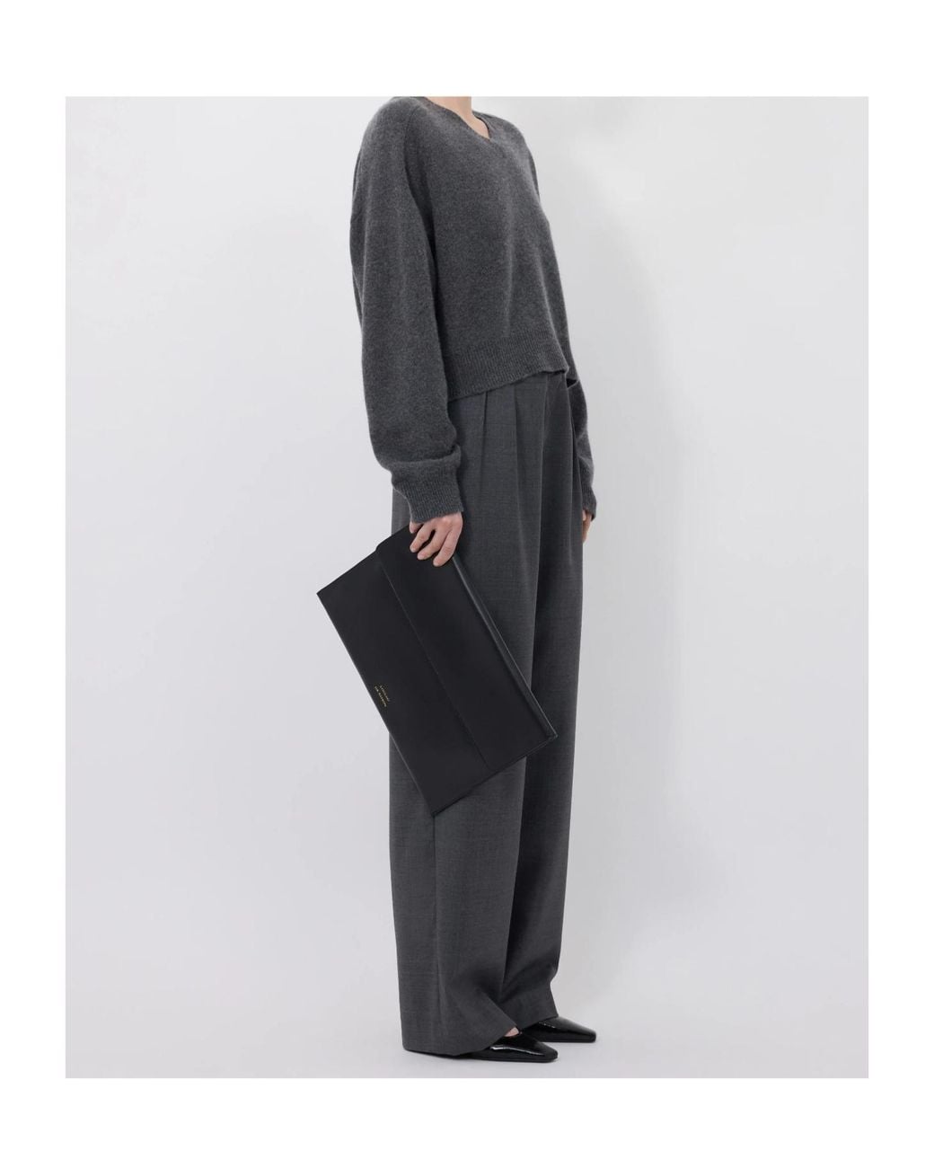 Loulou de Saison Black Anzor Boxy V-Neck Sweater