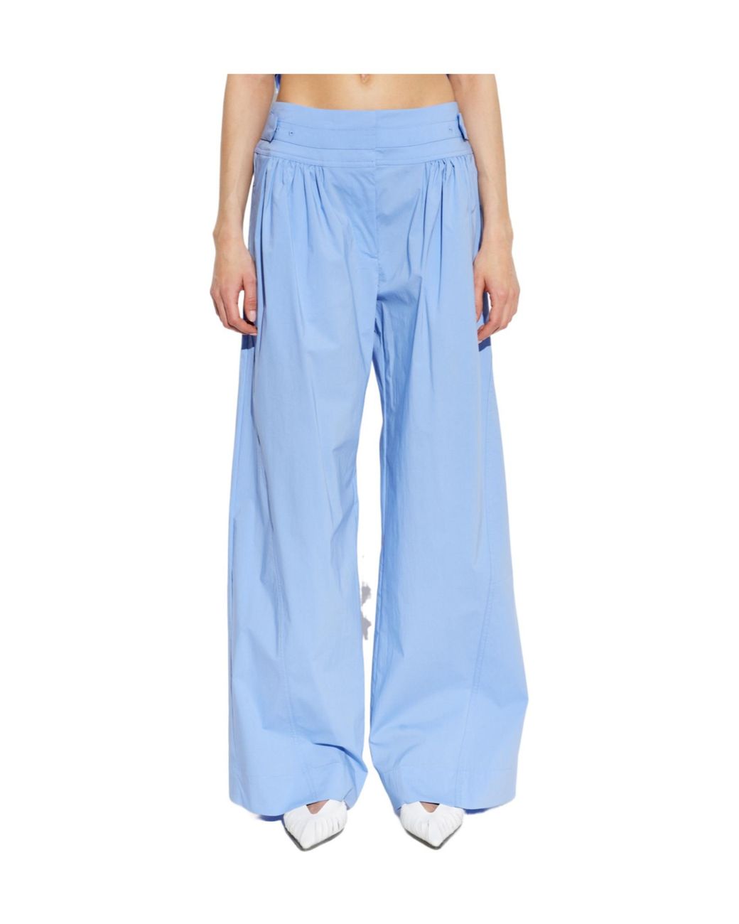 IRO Blue Wide-Waisted Casual Pants