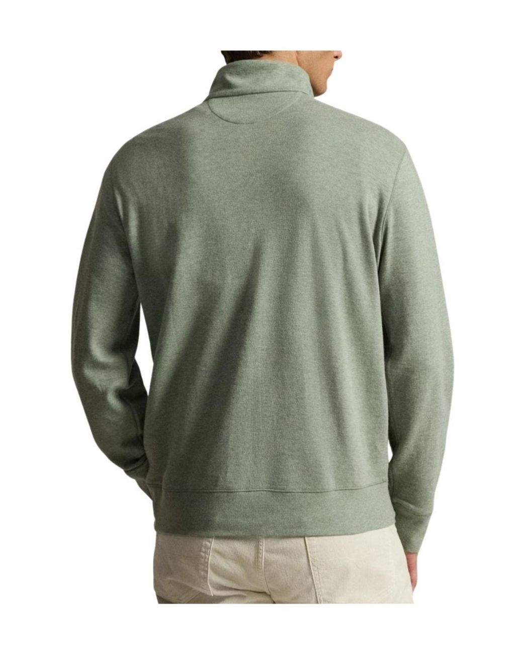 Polo Ralph Lauren Green Quarter-Zip Logo-Embroidered Sweater for men