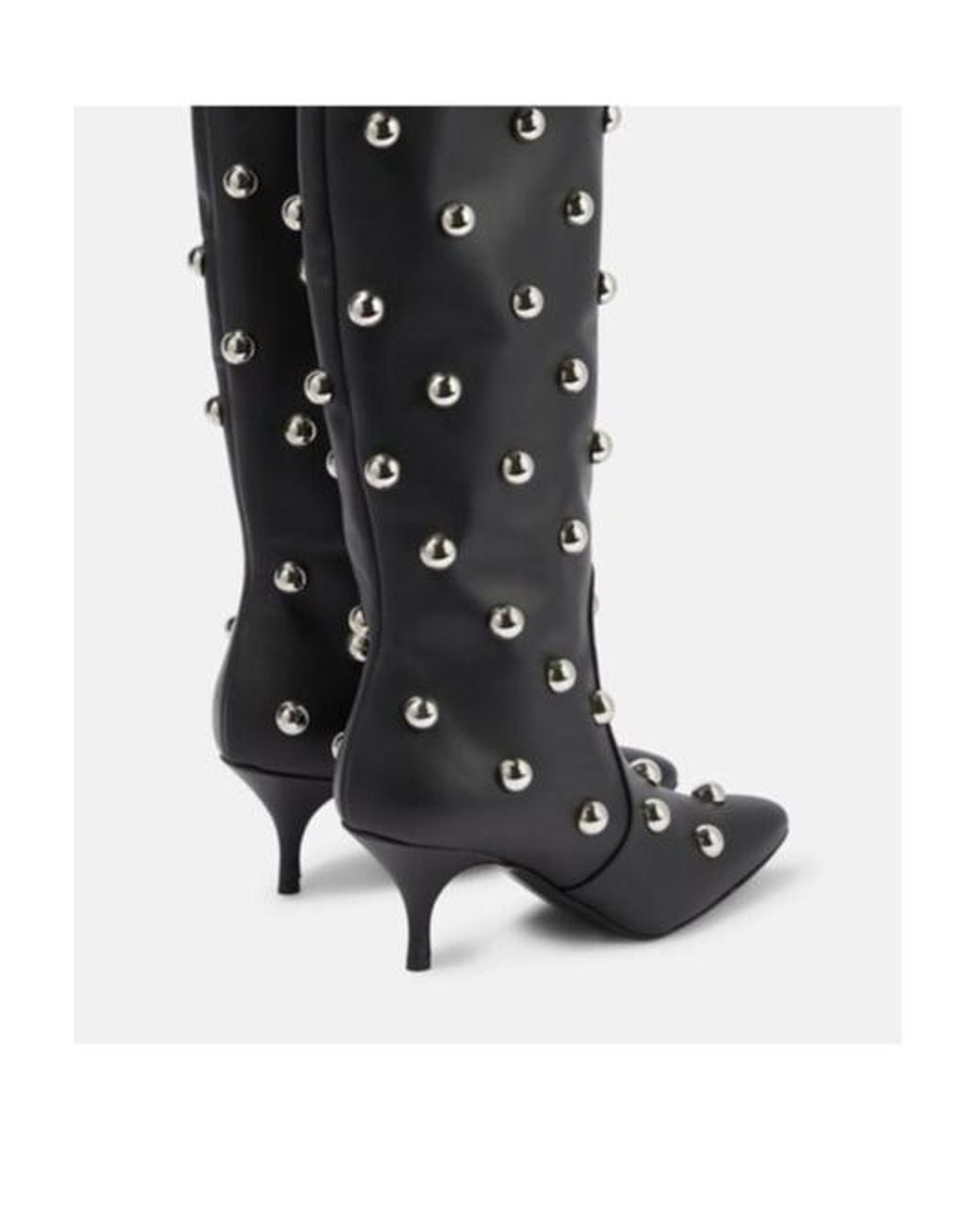 Magda Butrym Black Embellished Leather Over The Knee Boots