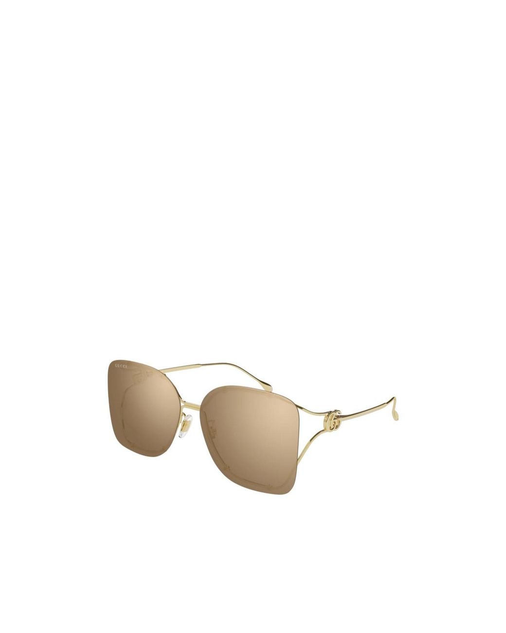 Gucci White Eyewear Square-Frame Sunglasses