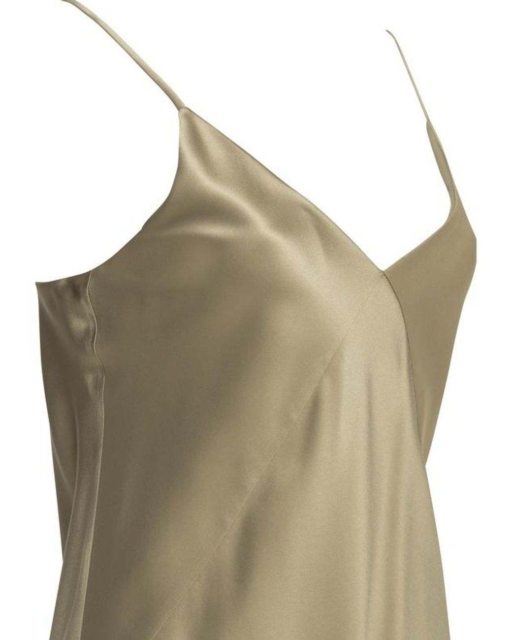 Max Mara Brown V-Neck Satin Top