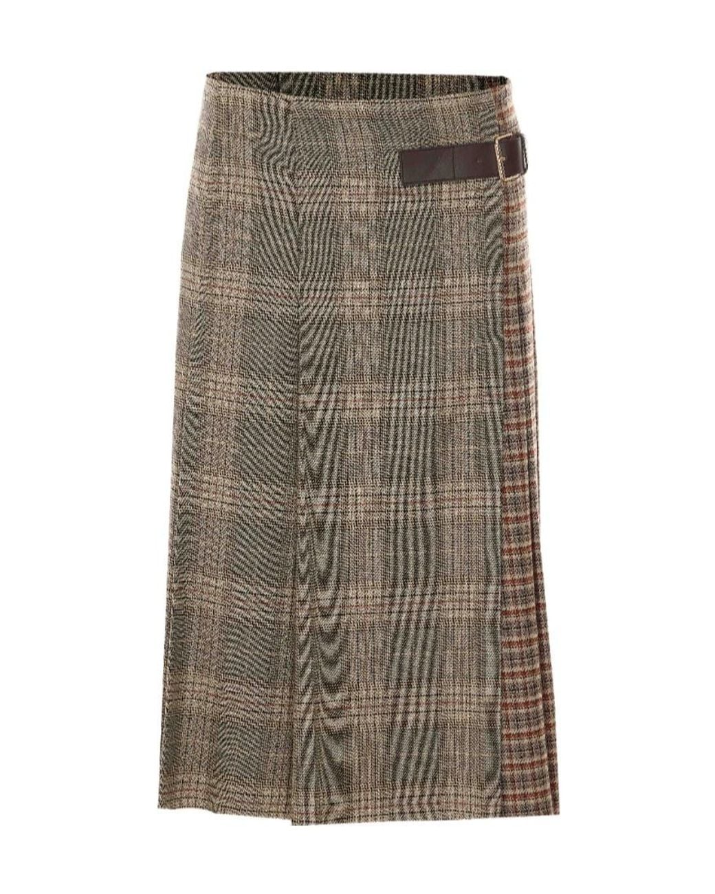 Liu Jo Brown Plaid Skirt