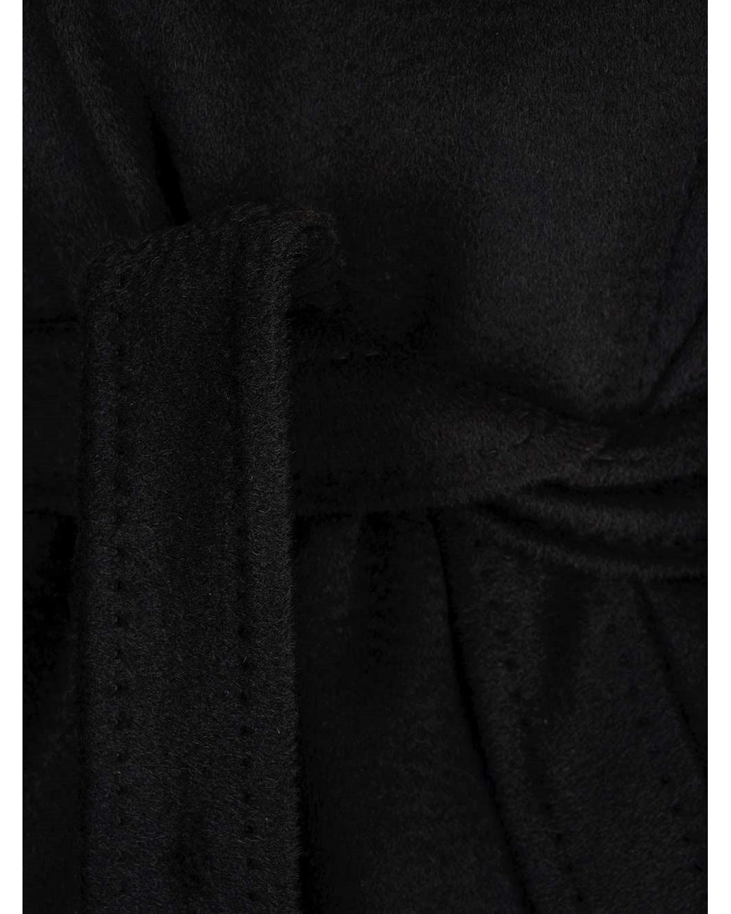 Max Mara Black Tie A Belt Overcoat