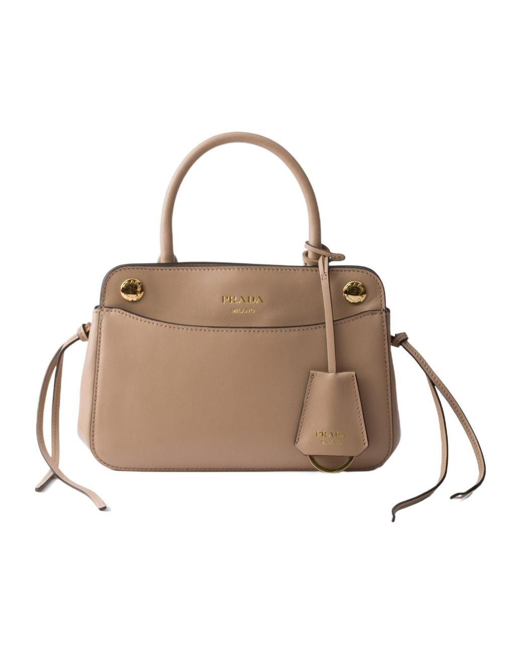 Prada Natural Carry Mini Leather Handbag