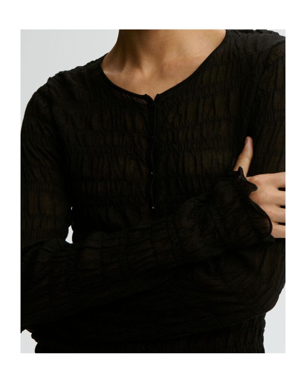 By Malene Birger Black Ebba Textured Cardigan