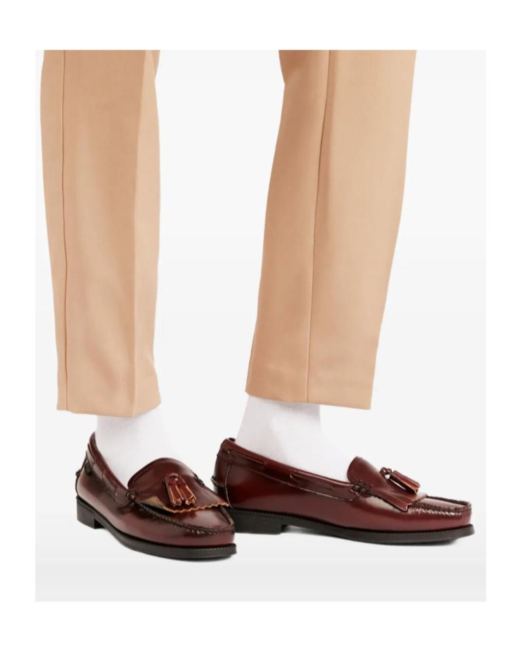 G.H.BASS Brown Tassel-Detail Loafers