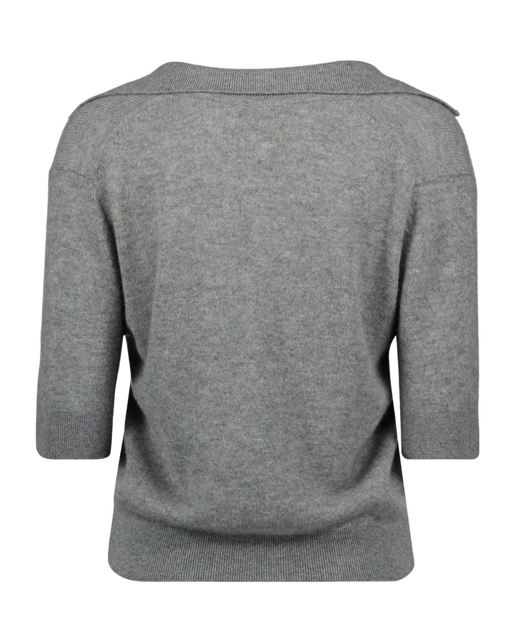 Khaite Gray Jo Short Sleeved Polo Top