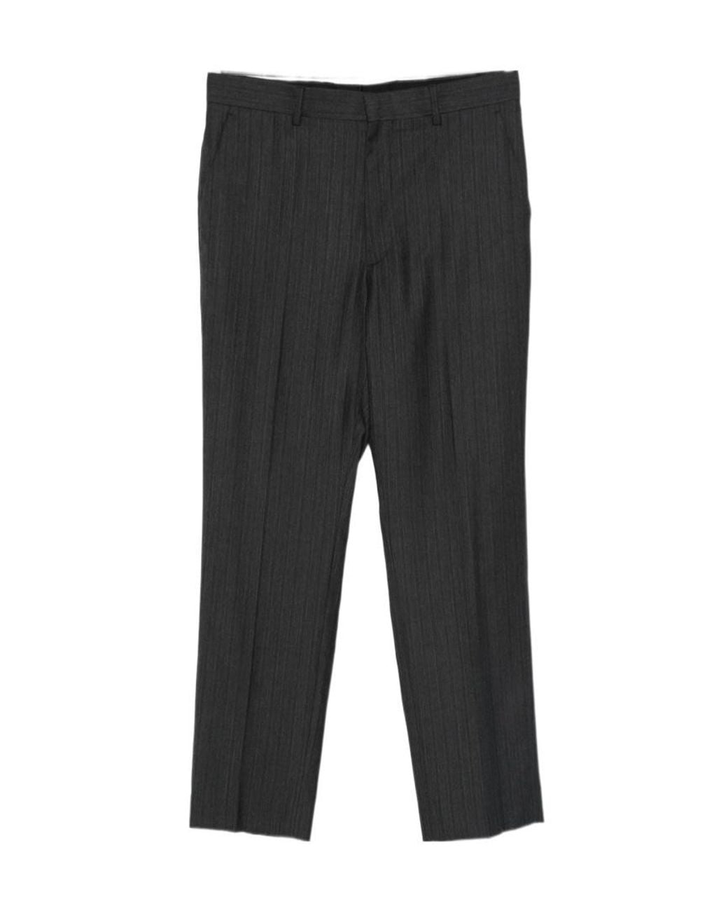 MM6 by Maison Margiela Black Pinstriped Tailored Pants for men