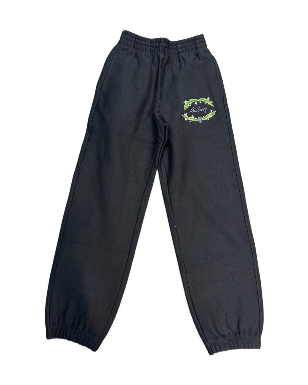 Burberry Blue Logo Embroidered Track Pants for men