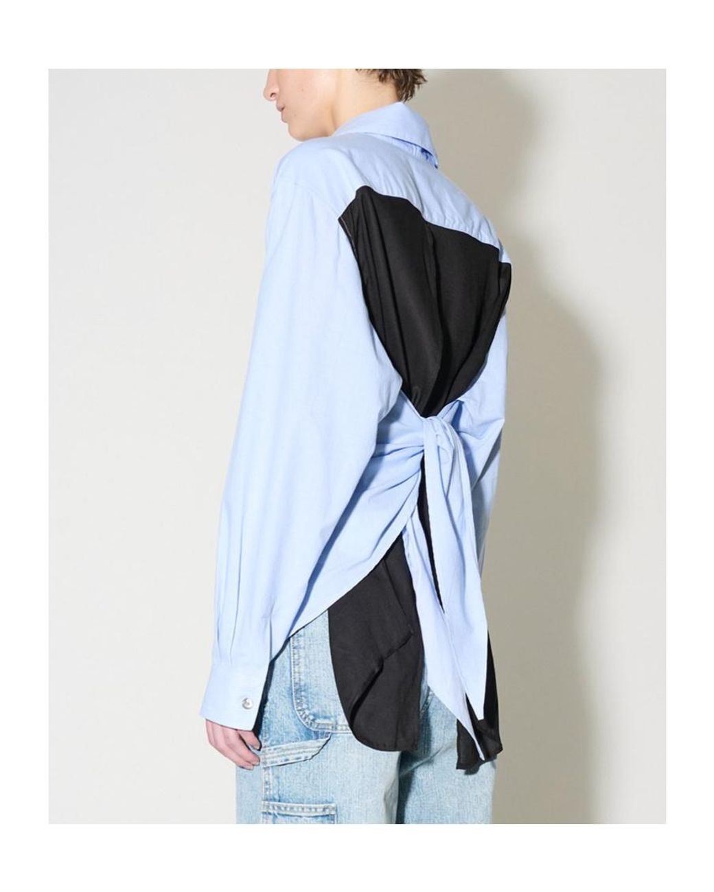 Our Legacy Blue Contrast Striped Cotton Shirt for men