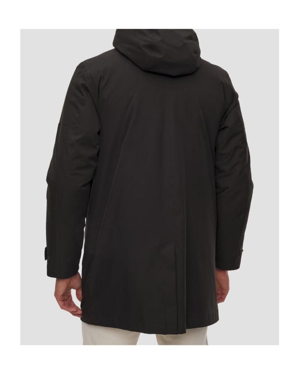 Woolrich Gray Zip-Up Hooded Quilted Reversible Jacket for men