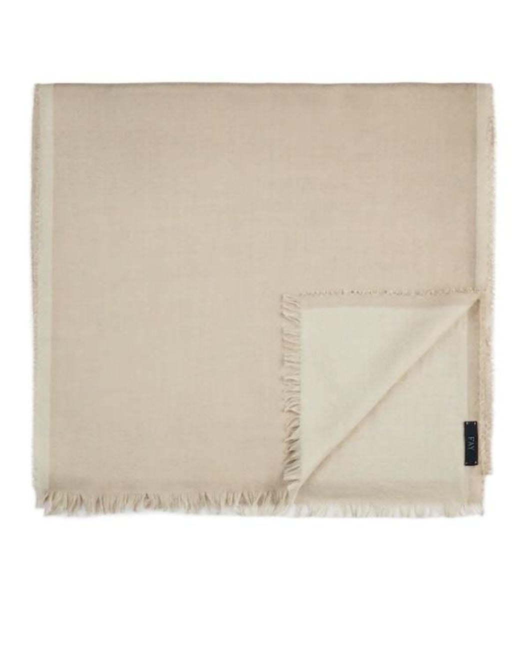 Fay White Double-Face Fringed Scarf for men