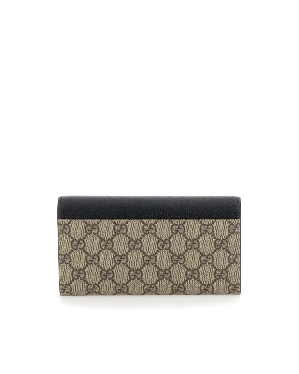 Gucci Black Bi-Color Gg Marmont Continental Wallet
