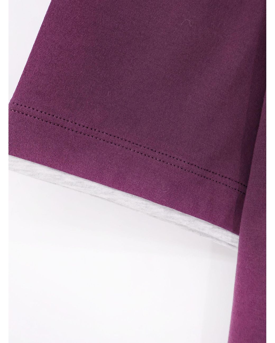 Brunello Cucinelli Purple Layered-Effect Crewneck T-Shirt for men