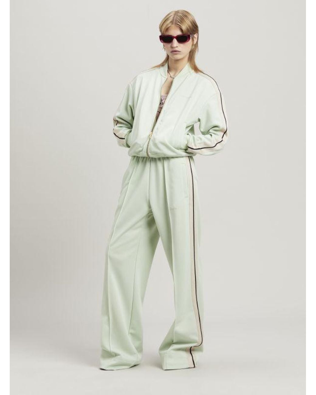 Palm Angels Green Side Striped Track Trousers