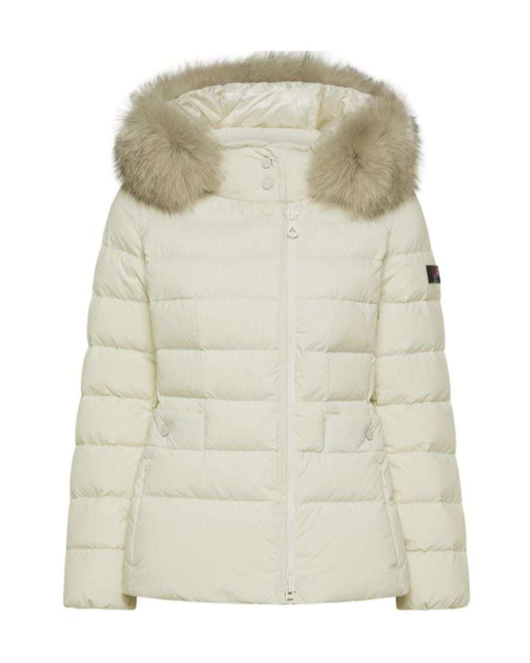 Peuterey White Turmalet Fur-Trimmed Down Coat for men