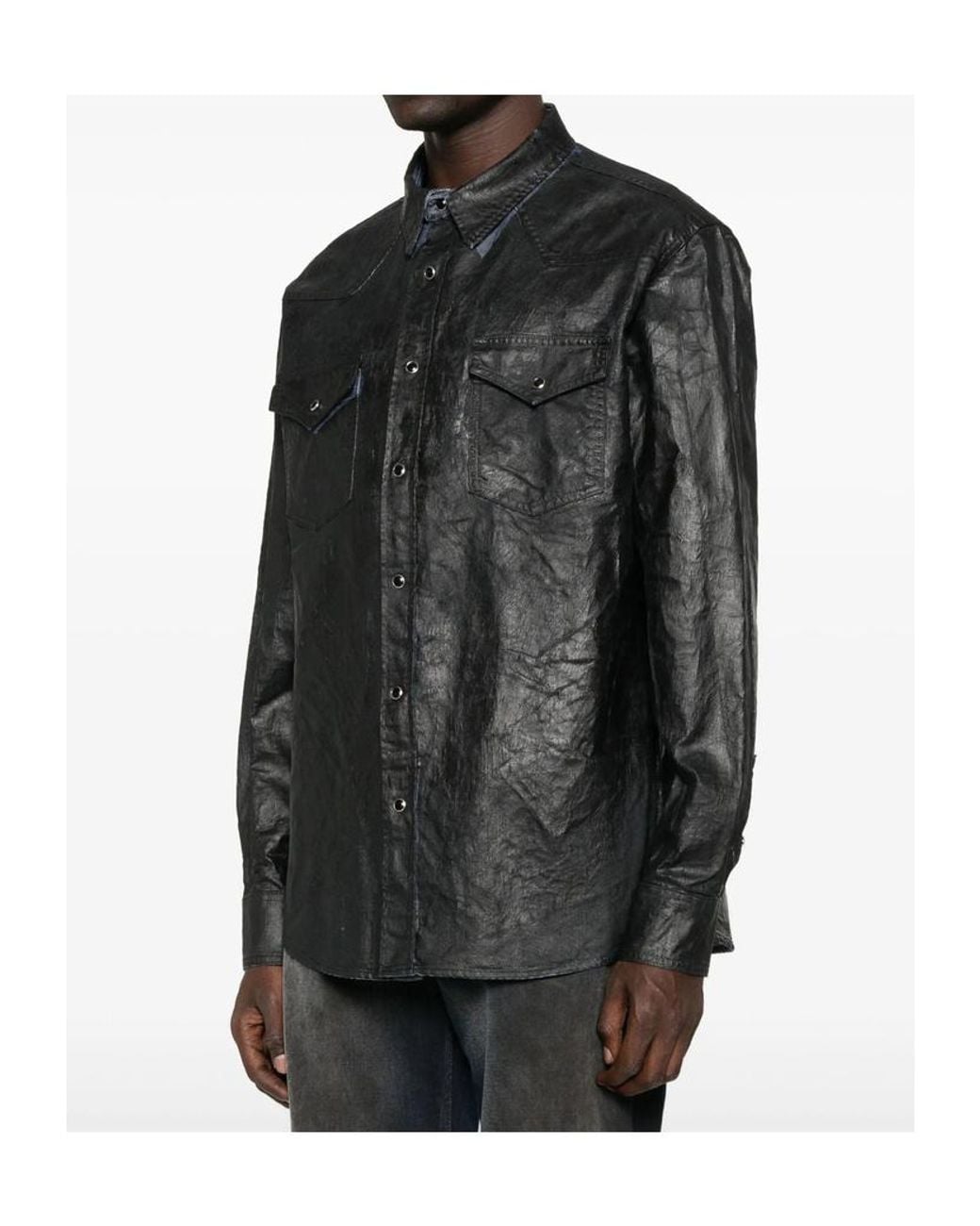 MM6 by Maison Margiela Black Long Sleeved Shirt for men