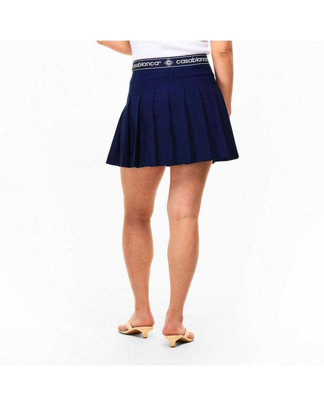 Casablanca Blue Pleated Mini Skirt