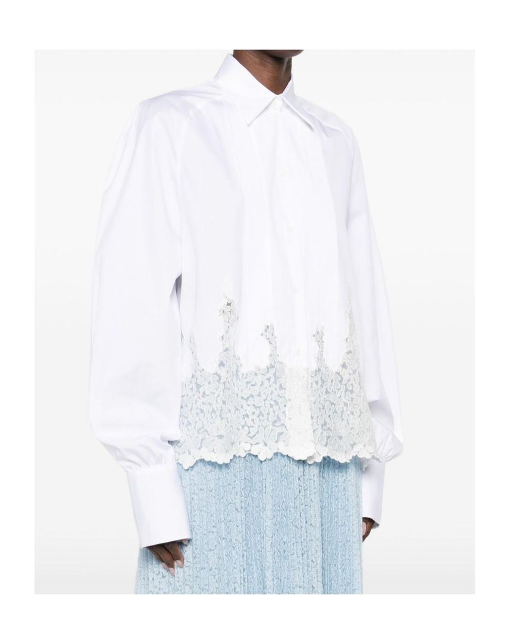 Ermanno Scervino White Long Sleeved Lace Shirt